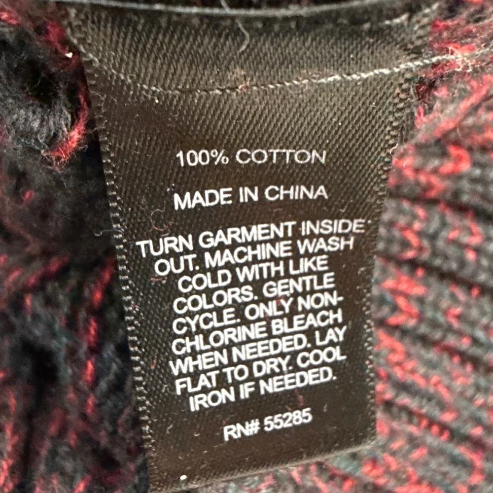 Express Sweater Mens XL Toggle Mock Neck Red Ombre Cable Knit Heavyweight NEW